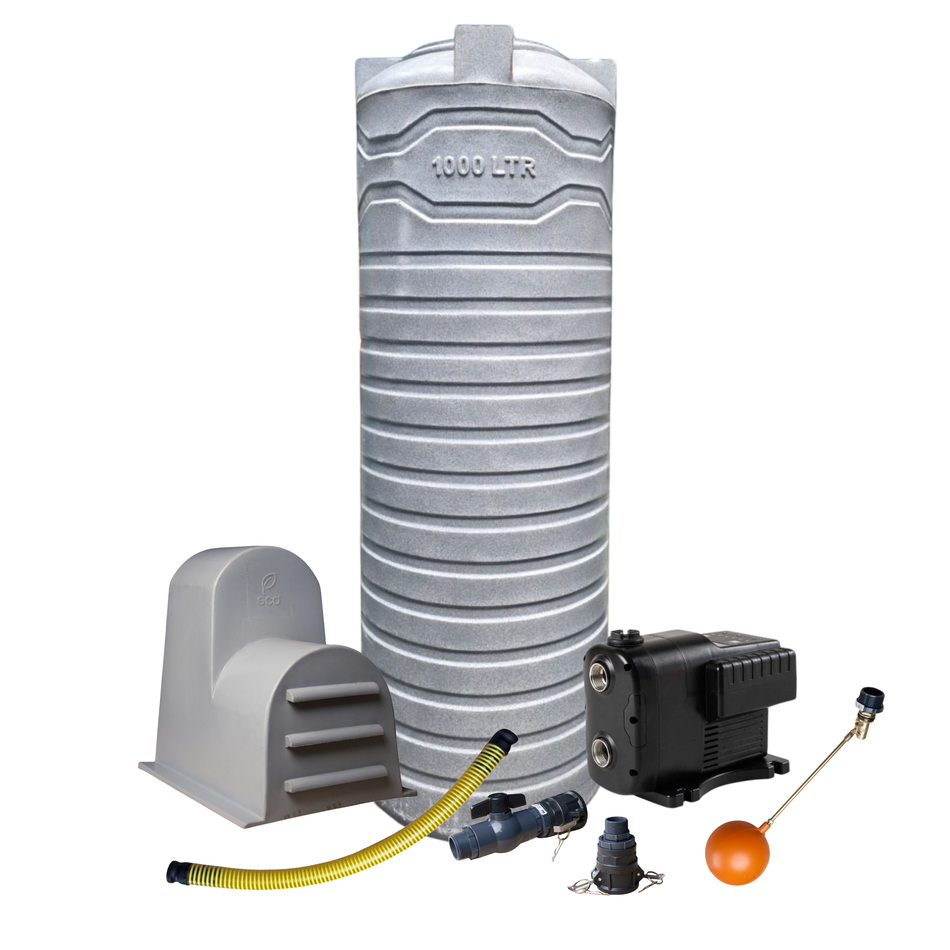Makoro 1000L Slimline Water Tank + Tracer SSP-100 Pump Combo