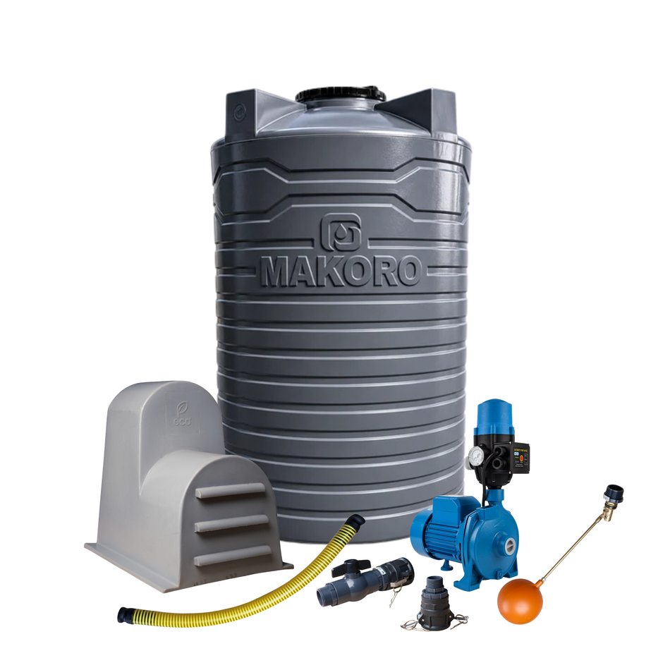 Makoro 2250L Slimline Water Tank + Pascali 1.1kW Pump Combo