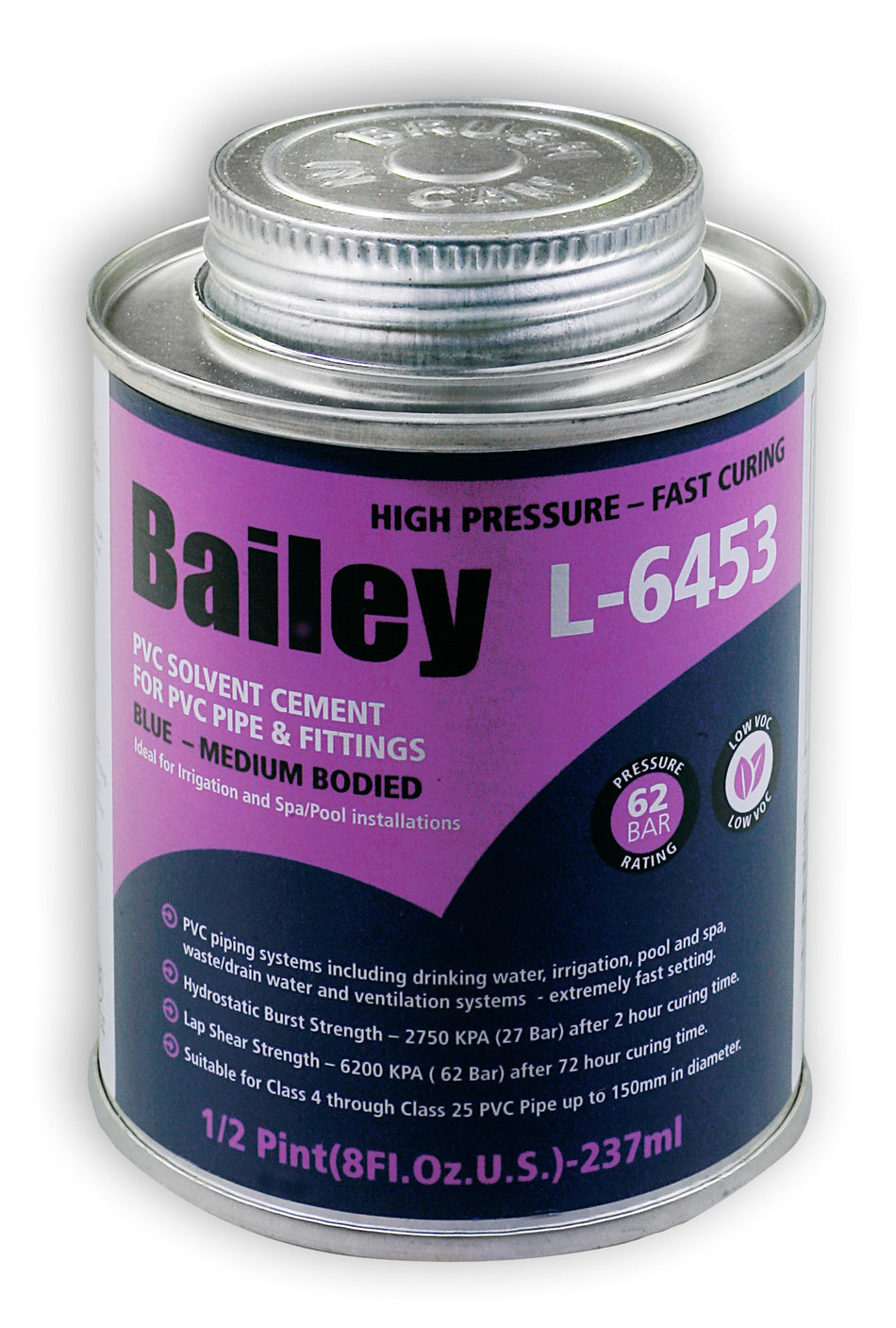 BAILEY BLUE FAST SET PVC SOLVENT CEMENT (L-6453)