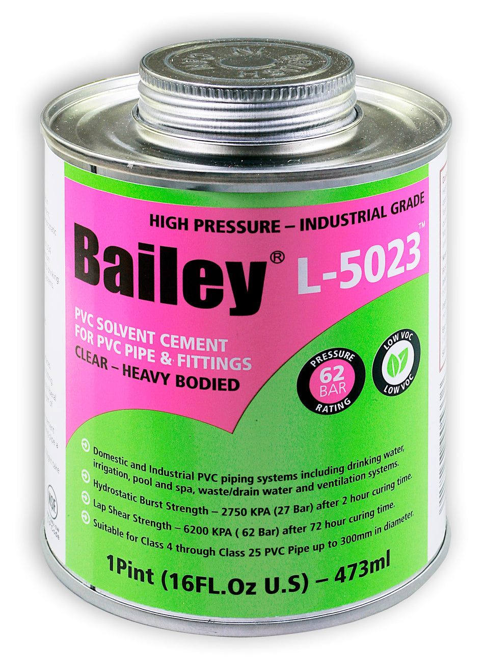 BAILEY HIGH PRESSURE PVC SOLVENT (L-5023)