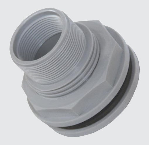 BULKHEAD FITTING 50/40MM MALE GREY