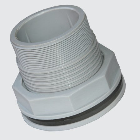 BULKHEAD FITTING 100MM MALE GREY