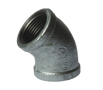 GALVANIZED 45 DEGREE FEMALE ELBOW