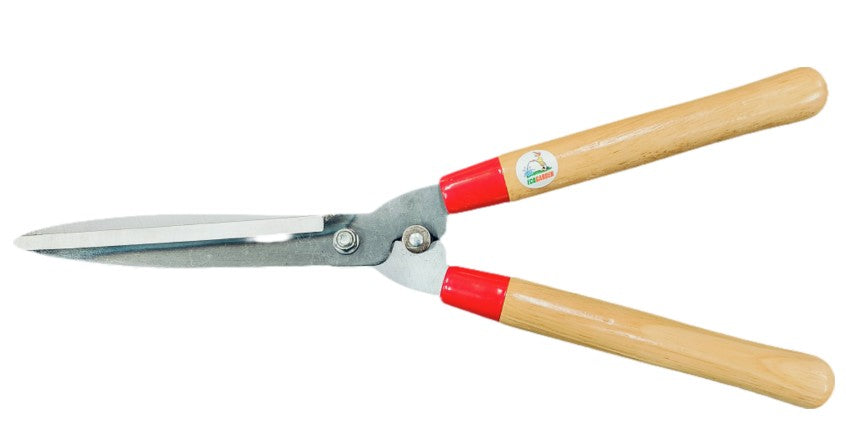HEDGE SHEARS WITH GREEN WOOD HANDLE