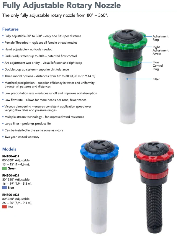 K-RAIN NOZZLE SPRAYER ROTARY ADJ 19FT