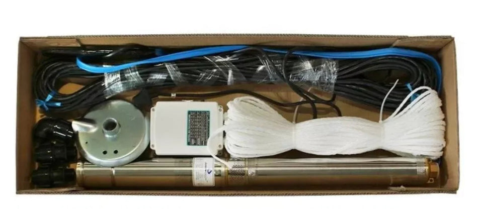 JOHN TECH BOREHOLE PUMP KIT 4SD2/14 0.75KW COMPLETE WITH ACCESSORIES